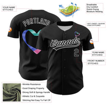 Laden Sie das Bild in den Galerie-Viewer, Custom Black White 3D Thyroid Cancer Ribbon Authentic Baseball Jersey