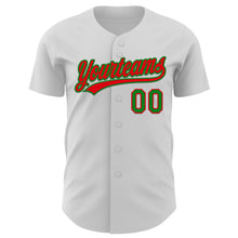 Charger l'image dans la galerie, Custom White Fire Red-Grass Green 3D Funny Christmas Authentic Baseball Jersey
