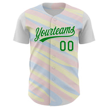 Charger l'image dans la galerie, Custom White Grass Green 3D Funny Christmas Authentic Baseball Jersey