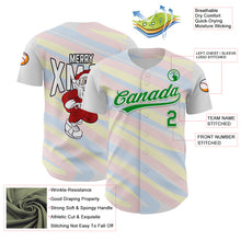 Charger l'image dans la galerie, Custom White Grass Green 3D Funny Christmas Authentic Baseball Jersey
