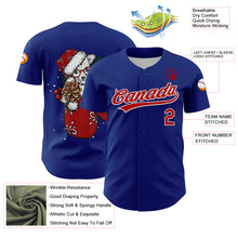 Загрузить изображение в средство просмотра галереи, Custom Royal Red-White 3D Funny Christmas Authentic Baseball Jersey