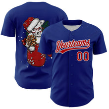 Загрузить изображение в средство просмотра галереи, Custom Royal Red-White 3D Funny Christmas Authentic Baseball Jersey