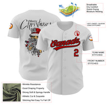 Загрузить изображение в средство просмотра галереи, Custom White Red-Black 3D Funny Christmas Authentic Baseball Jersey