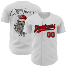 Загрузить изображение в средство просмотра галереи, Custom White Red-Black 3D Funny Christmas Authentic Baseball Jersey