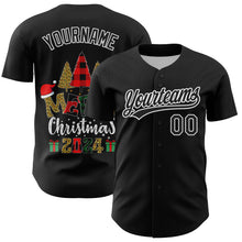 Charger l'image dans la galerie, Custom Black White 3D Funny Christmas Authentic Baseball Jersey