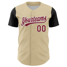 Загрузить изображение в средство просмотра галереи, Custom Cream Crimson-White 3D Funny Christmas Authentic Baseball Jersey