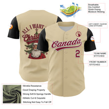 Загрузить изображение в средство просмотра галереи, Custom Cream Crimson-White 3D Funny Christmas Authentic Baseball Jersey