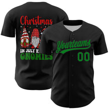 Charger l'image dans la galerie, Custom Black Grass Green-Red 3D Funny Christmas Authentic Baseball Jersey