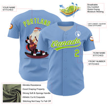 Загрузить изображение в средство просмотра галереи, Custom Light Blue Neon Green-White 3D Funny Christmas Authentic Baseball Jersey