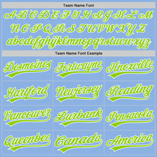 Загрузить изображение в средство просмотра галереи, Custom Light Blue Neon Green-White 3D Funny Christmas Authentic Baseball Jersey