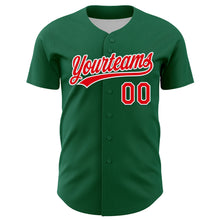 Charger l'image dans la galerie, Custom Kelly Green Fire Red-White 3D Funny Christmas Authentic Baseball Jersey