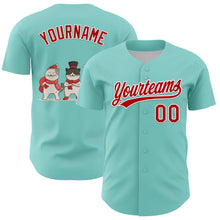 Charger l'image dans la galerie, Custom Ice Blue Red-White 3D Funny Christmas Authentic Baseball Jersey