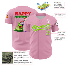 Charger l'image dans la galerie, Custom Light Pink Neon Green Red-Kelly Green 3D Funny Christmas Authentic Baseball Jersey