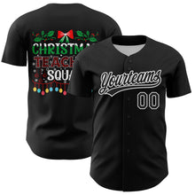 Charger l'image dans la galerie, Custom Black Kelly Green-Red 3D Funny Christmas Authentic Baseball Jersey