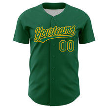 Загрузить изображение в средство просмотра галереи, Custom Kelly Green Gold 3D Funny Christmas Authentic Baseball Jersey