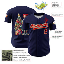 Charger l'image dans la galerie, Custom Navy Red-Cream 3D Funny Christmas Authentic Baseball Jersey