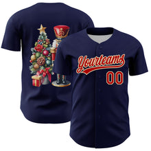 Charger l'image dans la galerie, Custom Navy Red-Cream 3D Funny Christmas Authentic Baseball Jersey