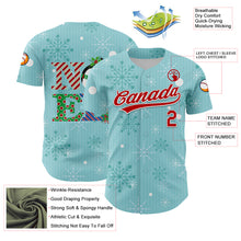 Charger l'image dans la galerie, Custom Ice Blue Red-Kelly Green 3D Funny Christmas Authentic Baseball Jersey