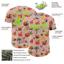 Загрузить изображение в средство просмотра галереи, Custom Medium Pink Neon Green-White 3D Funny Christmas Authentic Baseball Jersey