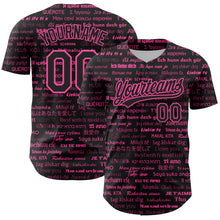 Загрузить изображение в средство просмотра галереи, Custom Black Pink 3D Love Valentine's Day Authentic Baseball Jersey