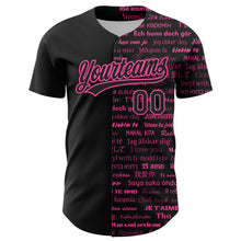 Загрузить изображение в средство просмотра галереи, Custom Black Pink 3D Love Valentine's Day Authentic Baseball Jersey