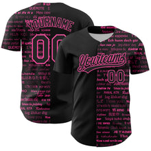 Загрузить изображение в средство просмотра галереи, Custom Black Pink 3D Love Valentine's Day Authentic Baseball Jersey