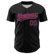Загрузить изображение в средство просмотра галереи, Custom Black Pink 3D Love Heart Valentine's Day Authentic Baseball Jersey