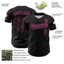Загрузить изображение в средство просмотра галереи, Custom Black Pink 3D Love Heart Valentine's Day Authentic Baseball Jersey