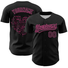 Загрузить изображение в средство просмотра галереи, Custom Black Pink 3D Love Heart Valentine's Day Authentic Baseball Jersey