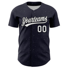 Загрузить изображение в средство просмотра галереи, Custom Navy White-Black 3D Love Heart Valentine's Day Authentic Baseball Jersey