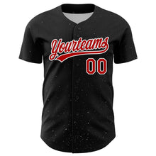 Загрузить изображение в средство просмотра галереи, Custom Black Red-White 3D Love Heart Valentine's Day Authentic Baseball Jersey