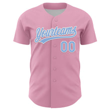 Загрузить изображение в средство просмотра галереи, Custom Light Pink Light Blue-White 3D Love Heart Valentine's Day Authentic Baseball Jersey