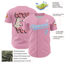 Загрузить изображение в средство просмотра галереи, Custom Light Pink Light Blue-White 3D Love Heart Valentine's Day Authentic Baseball Jersey