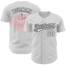 Загрузить изображение в средство просмотра галереи, Custom White Black-Light Pink 3D Love Heart Valentine's Day Authentic Baseball Jersey