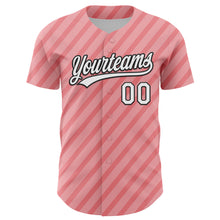 Загрузить изображение в средство просмотра галереи, Custom Medium Pink White-Black 3D Love Heart Valentine's Day Authentic Baseball Jersey