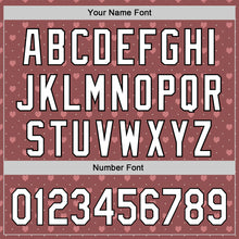 Laden Sie das Bild in den Galerie-Viewer, Custom Brown White-Black 3D Love Heart Valentine's Day Authentic Baseball Jersey