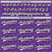 Загрузить изображение в средство просмотра галереи, Custom Purple White-Black 3D Love Heart Valentine's Day Authentic Baseball Jersey