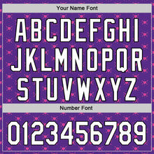 Загрузить изображение в средство просмотра галереи, Custom Purple White-Black 3D Love Heart Valentine's Day Authentic Baseball Jersey