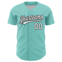 Загрузить изображение в средство просмотра галереи, Custom Ice Blue White-Black 3D Love Heart Valentine's Day Authentic Baseball Jersey