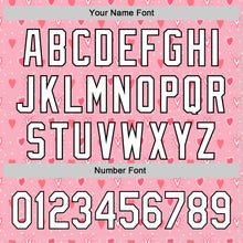 Загрузить изображение в средство просмотра галереи, Custom Light Pink White-Black 3D Love Heart Valentine's Day Authentic Baseball Jersey