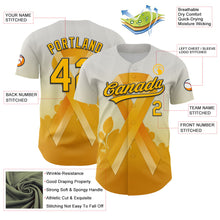 Загрузить изображение в средство просмотра галереи, Custom White Gold-Black 3D Appendix Cancer Ribbon Authentic Baseball Jersey