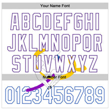 Загрузить изображение в средство просмотра галереи, Custom White Purple Thunder Blue-Yellow 3D Bladder Cancer Ribbon Authentic Baseball Jersey