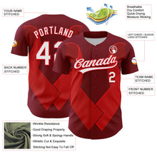 Laden Sie das Bild in den Galerie-Viewer, Custom Maroon White-Fire Red 3D Blood Cancer Ribbon Authentic Baseball Jersey