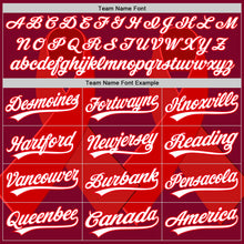 Laden Sie das Bild in den Galerie-Viewer, Custom Maroon White-Fire Red 3D Blood Cancer Ribbon Authentic Baseball Jersey