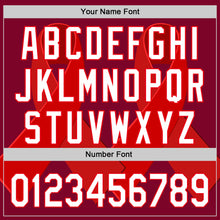 Laden Sie das Bild in den Galerie-Viewer, Custom Maroon White-Fire Red 3D Blood Cancer Ribbon Authentic Baseball Jersey