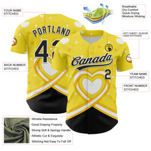 Загрузить изображение в средство просмотра галереи, Custom Yellow Black-White 3D Bone Cancer Ribbon Authentic Baseball Jersey