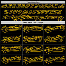 Load image into Gallery viewer, Custom Black Yellow-White 3D Bone Cancer Ribbon Authentic Baseball Jersey