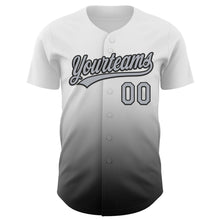 Загрузить изображение в средство просмотра галереи, Custom White Gray-Black 3D Brain Cancer Ribbon Authentic Baseball Jersey