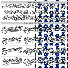 Загрузить изображение в средство просмотра галереи, Custom White Black-Navy 3D Colorectal Cancer Ribbon Authentic Baseball Jersey