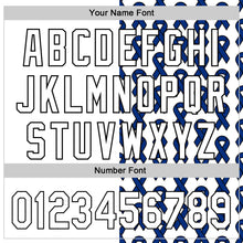 Загрузить изображение в средство просмотра галереи, Custom White Black-Navy 3D Colorectal Cancer Ribbon Authentic Baseball Jersey